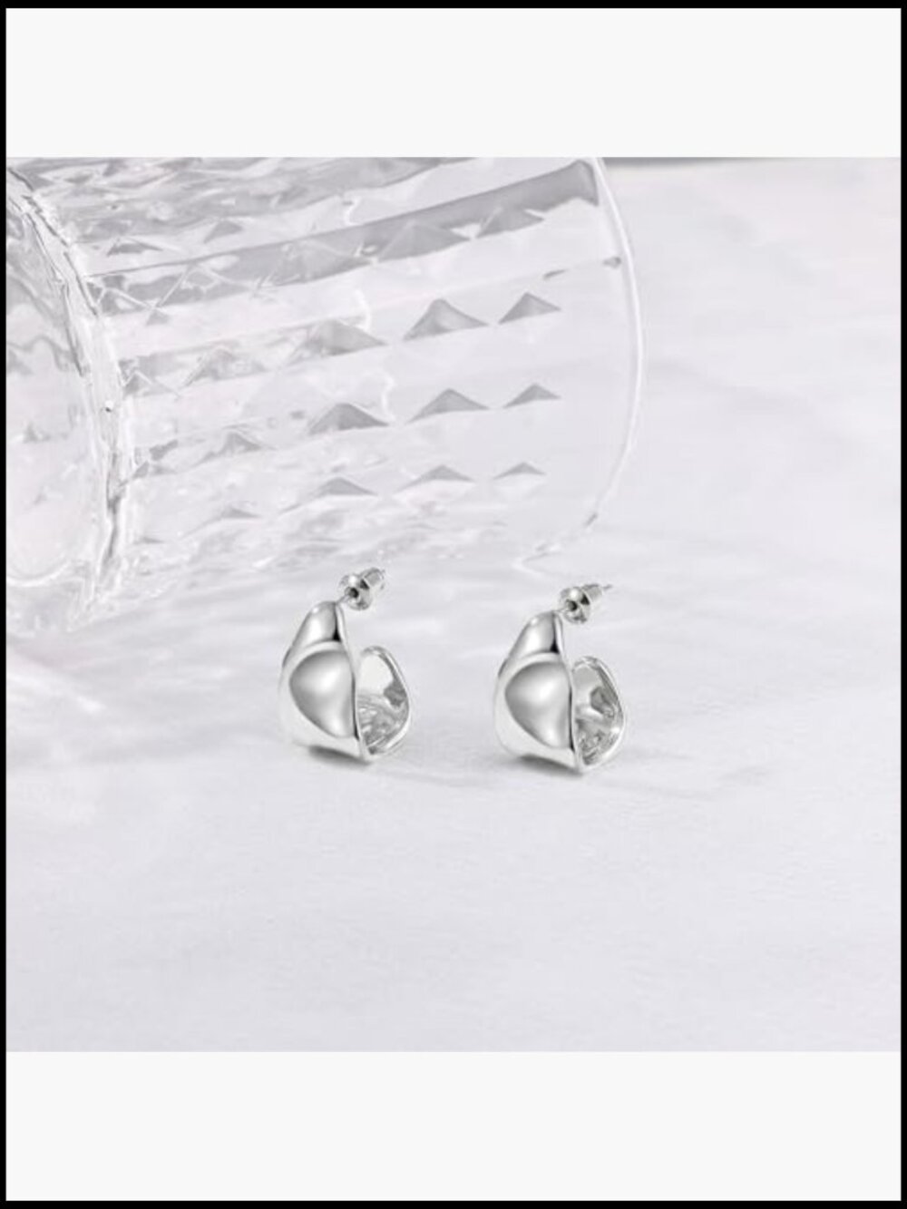 Chunky Teardrop Earrings Sterling Silver Post Gold Plated Statement Drop - Picture 6 of 7